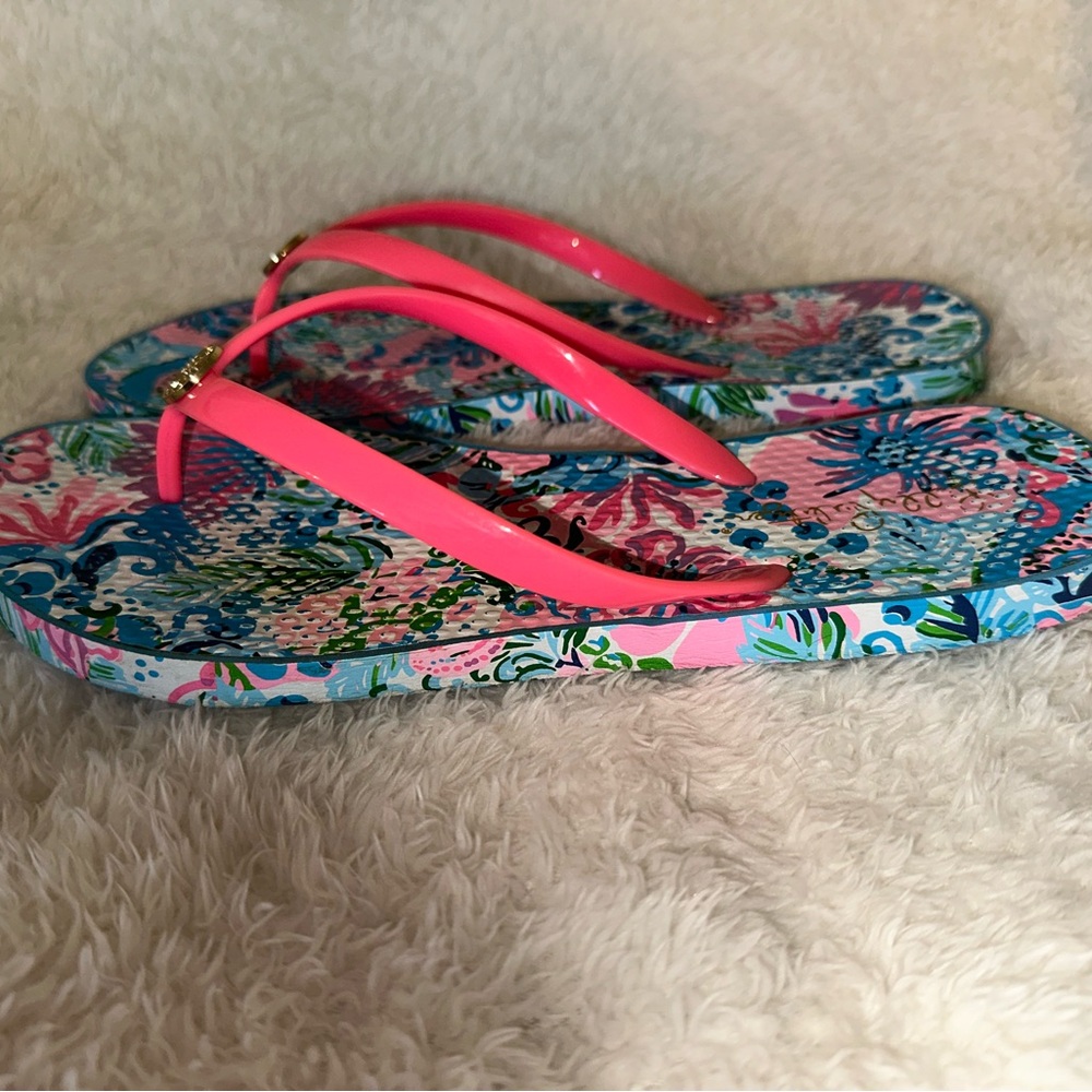 Lilly Pulitzer Pink and Blue Sandals - Picture 3 of 5